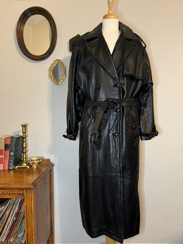 Vintage 90s Leather Trench