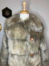 Load image into Gallery viewer, Vintage Faux Fur Toggle Collar Coat