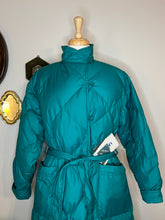 Load image into Gallery viewer, Vintage Deadstock Eddie Bauer Teal Puffer Trench