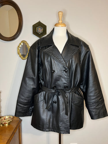 Vintage Double Breasted Leather Jacket