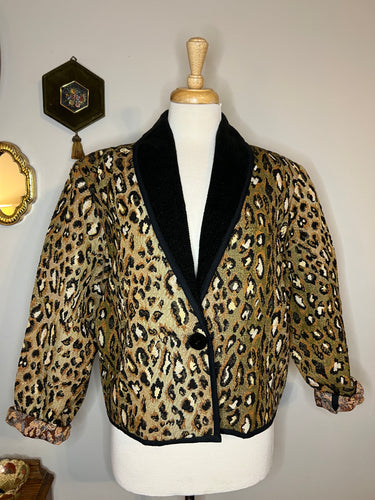 Vintage Fiorlini Leopard Tapestry Jacket