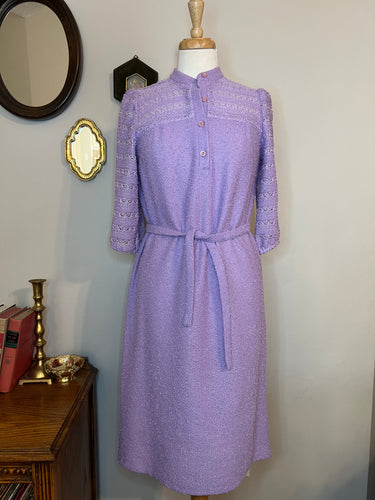 Vintage Lavender 60s Knit Dress