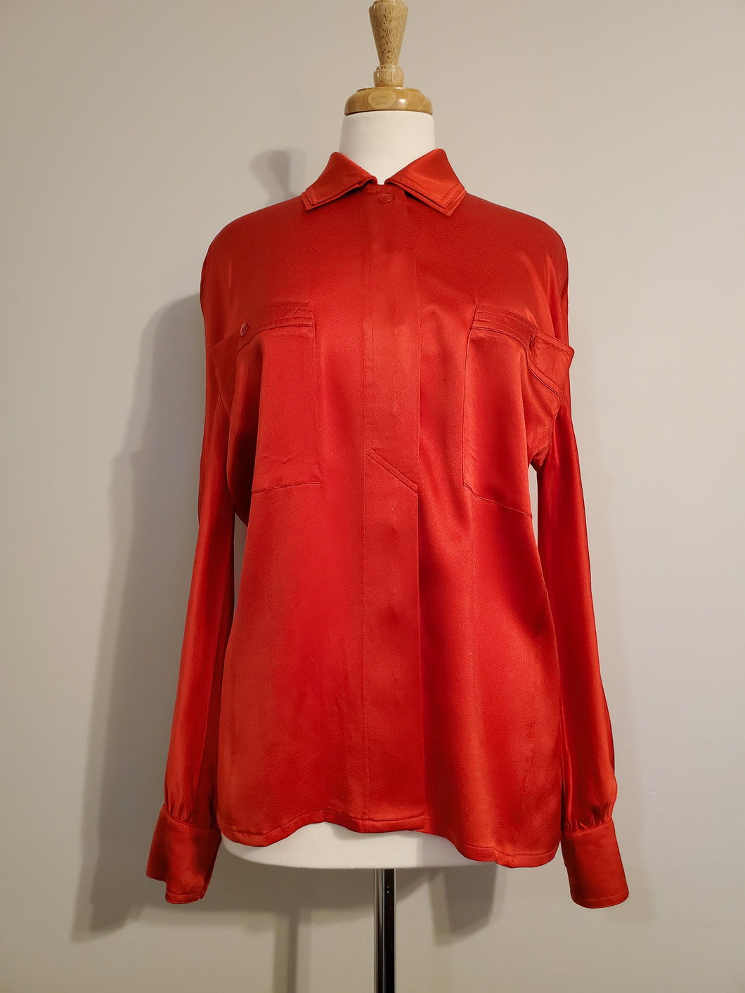 Shelly Red Silk Blouse