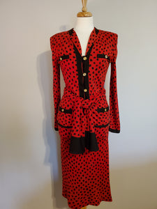 Ella Red Printed Suit