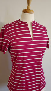 Raspberry Striped Shirt