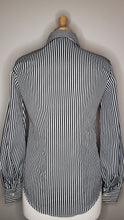 Load image into Gallery viewer, Black and White 70s Striped Blouse