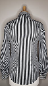 Black and White 70s Striped Blouse