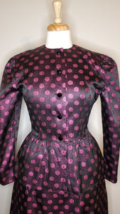 Pink and Black Polka Dot 2pc Suit