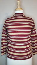 Load image into Gallery viewer, Burgundy and Tan Striped Stretch Shirt