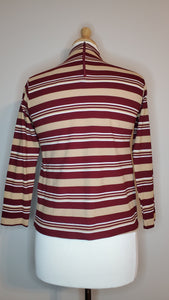 Burgundy and Tan Striped Stretch Shirt