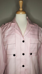 Pink Striped Button Blouse