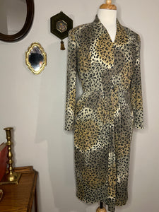 Vintage Leopard Drape Dress