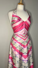 Load image into Gallery viewer, 60s Pink Geo Halter Dress
