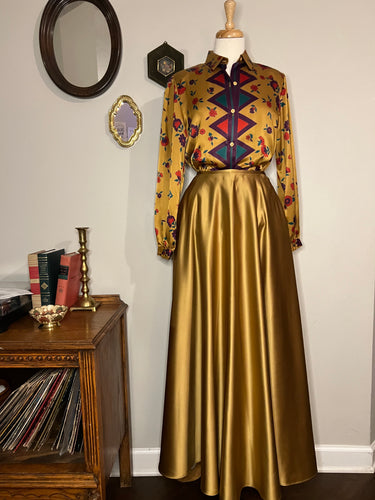 Vintage Ralph Lauren Gold Evening Skirt
